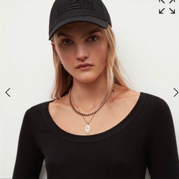 ALL SAINTS Rina Black Long Sleeve Ribbed Black Dress - Picture 6 of 9